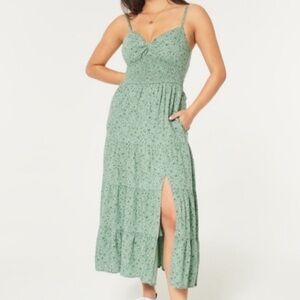 Hollister Green Floral Maxi Dress